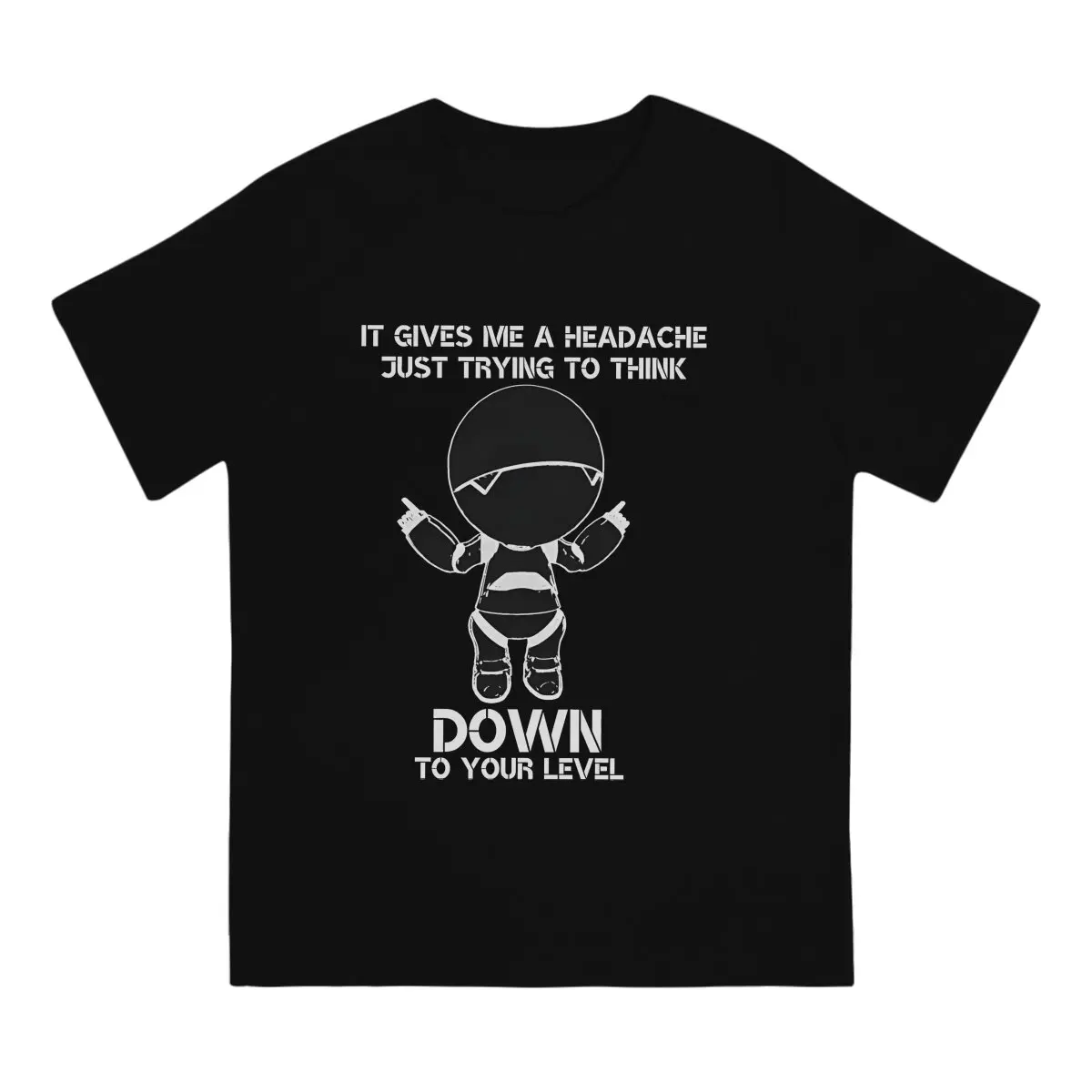 Novelty Headache T-Shirt for Men Round Neck Pure Cotton T Shirts Hitchhiker's Guide To The Galaxy Short Sleeve Tee Shirt Summer