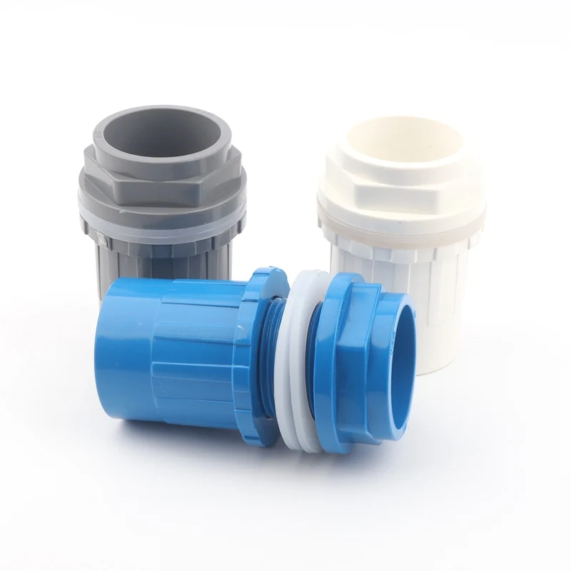 5pcs I.D 40mm PVC Pipe Connector Water Tank Inlet Outlet Joints Garden Irrigation Tube Connectors New Design Pipe Fittings