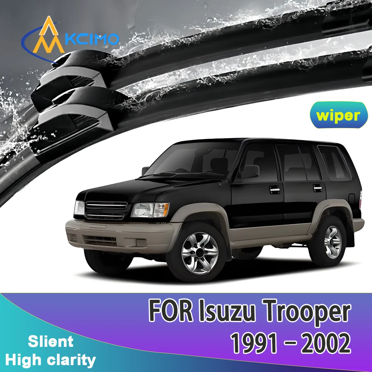 

2pcs Quality Front Wipers Silent Black Car Rain Brush Suitable for Isuzu Trooper 1991-2002 Isuzu Bighorn Acura SLX Auto Wipers