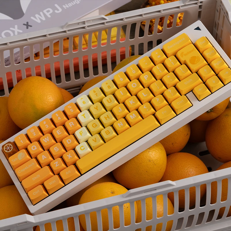 Huangguoguo keycap ABS material WDA height pad printing coated mechanical keyboard yellow keycap