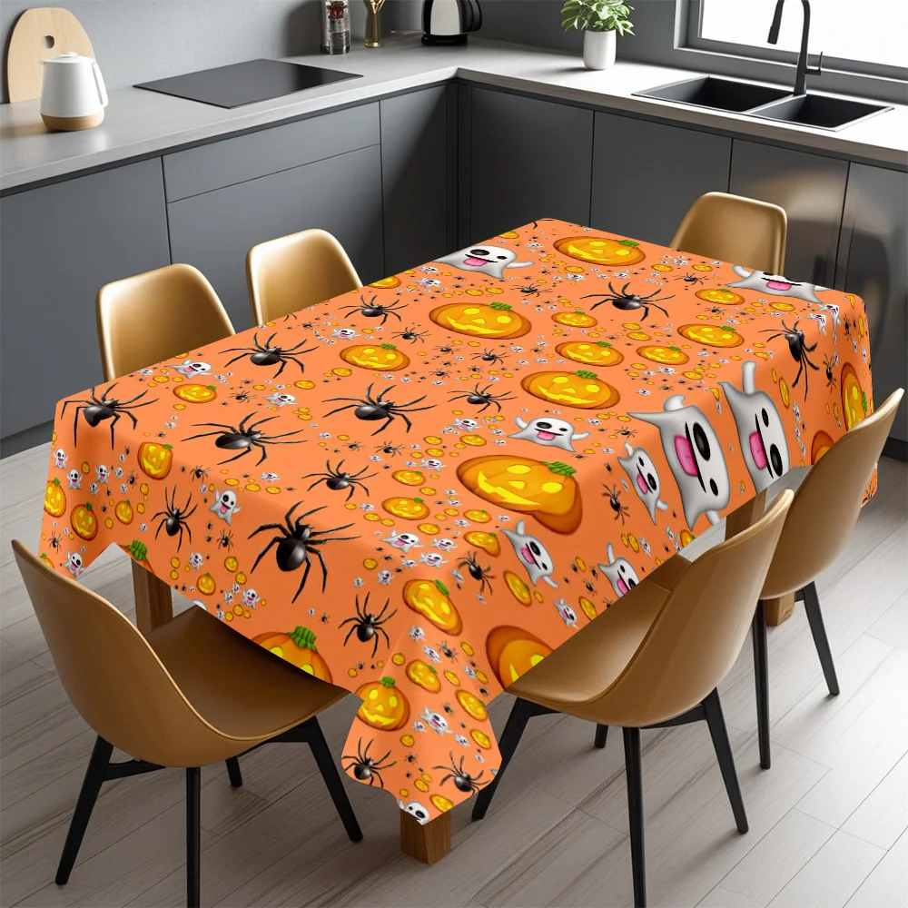 Happy Halloween! This rectangular tablecloth is made of a lightweight material.zyc