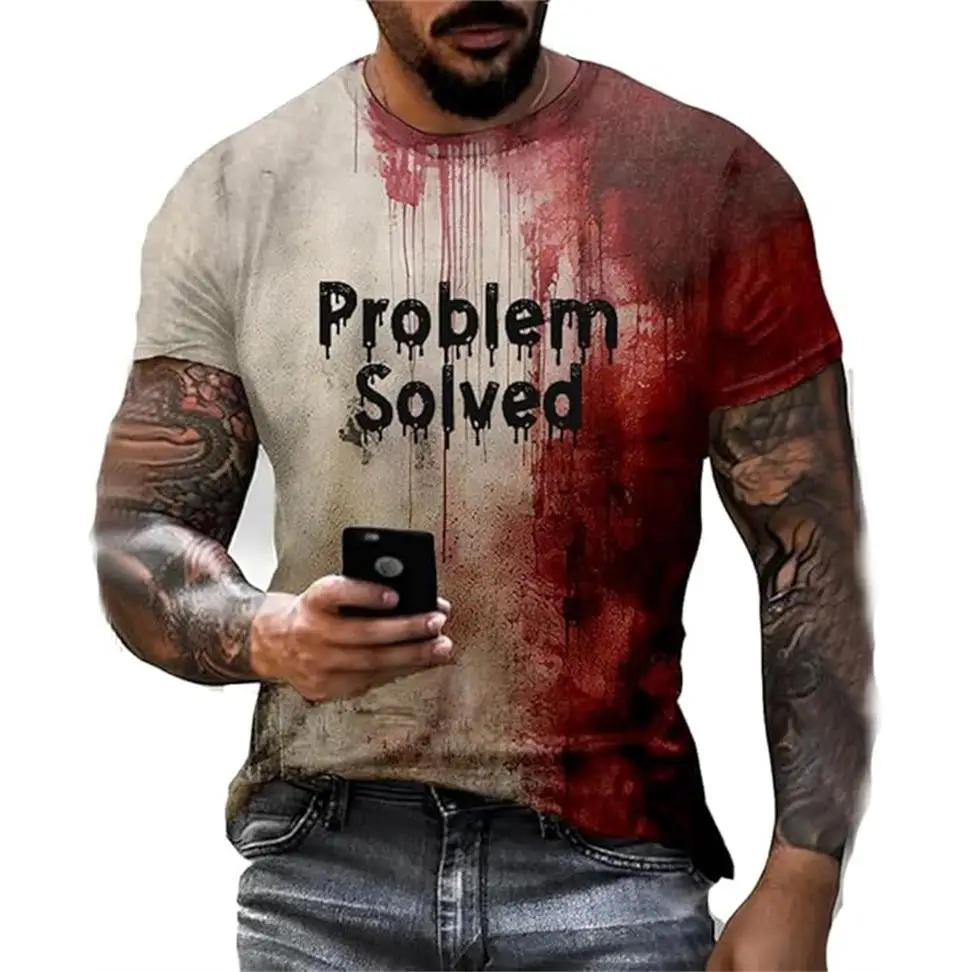 3D Printed Horror Bloody T Shirt 2024 Mens Casual Fashion Street Short Sleeve TShirt Mens Designer Clothes Woman O-neck Tee Tops