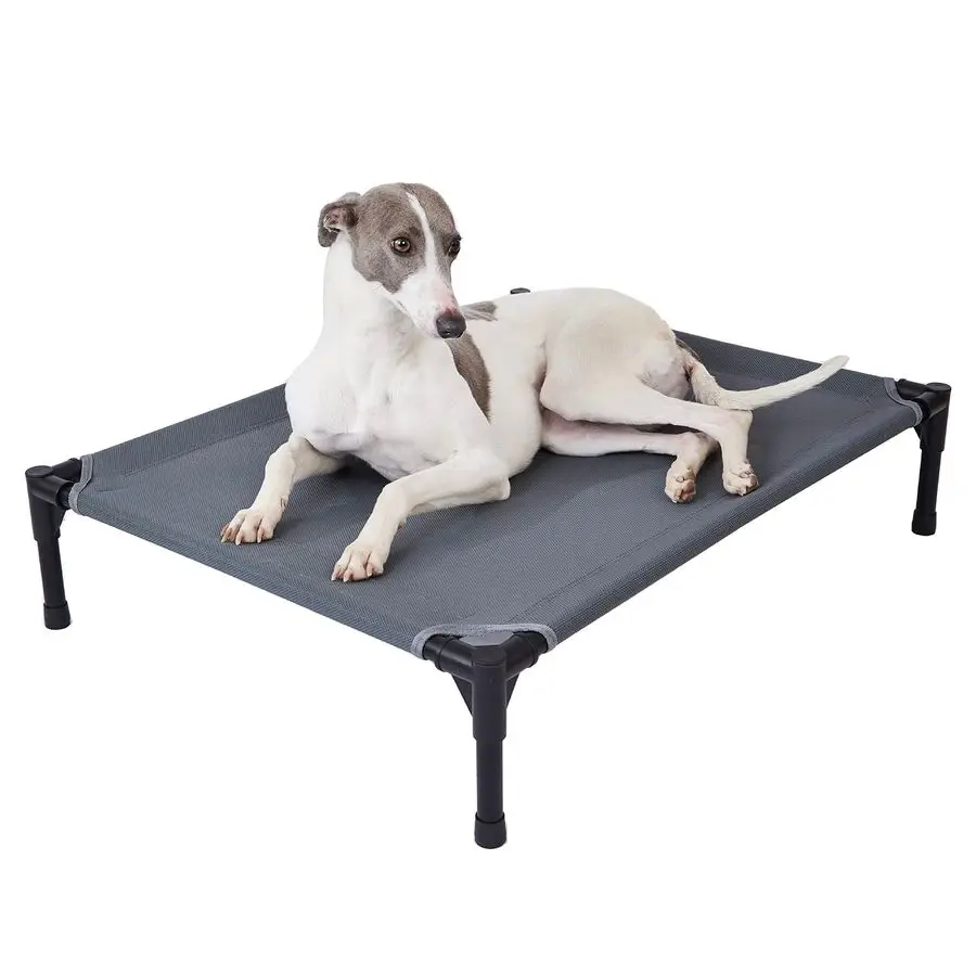 

Elevated Outdoor Dog Bed Raised Cot for Large Dogs, Heavy Duty Pet Cots Waterproof, Cooling, Washable Breathable Teslin Mesh, Du