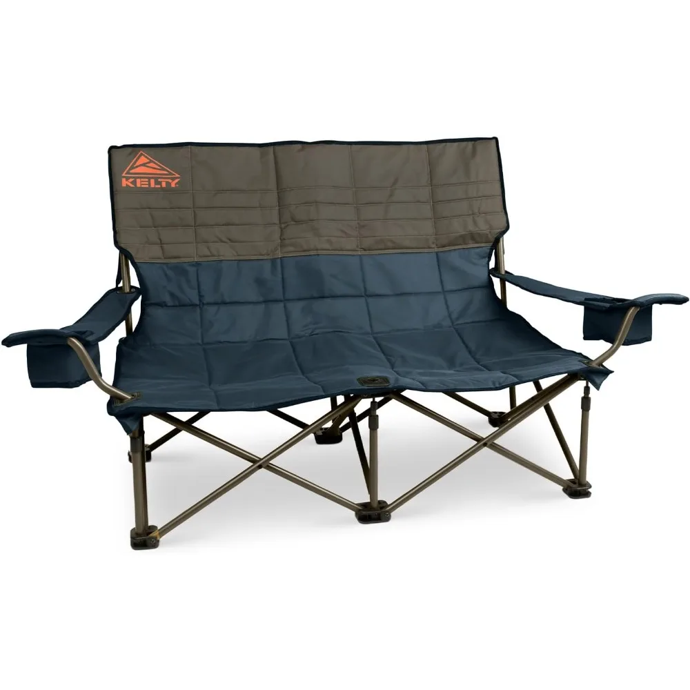 

Low Loveseat Double 2 Person Camping Chair, Two Person Foldable Seat for Festivals, Concerts, Tailgates, Beach Days, Low Seat H