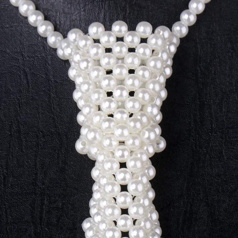 Beliebte Perlen-Krawatte im Modetrend-Stil für Jungen und Mädchen, Elegante Kleidung, Handgefertigte Perlen-Schleife – Detail 7