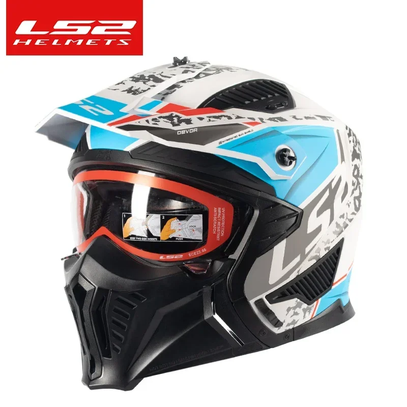 LS2 OF606 Drifter Unisex Combination Open Face Helmets Motorcycle Motocross Men Women Fashion Riding Helmets ECE R22/06