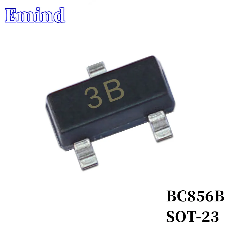 

100/200/300Pcs BC856B SMD Transistor Footprint SOT-23 Silkscreen 3B Type PNP 65V/100mA Bipolar Amplifier Transistor