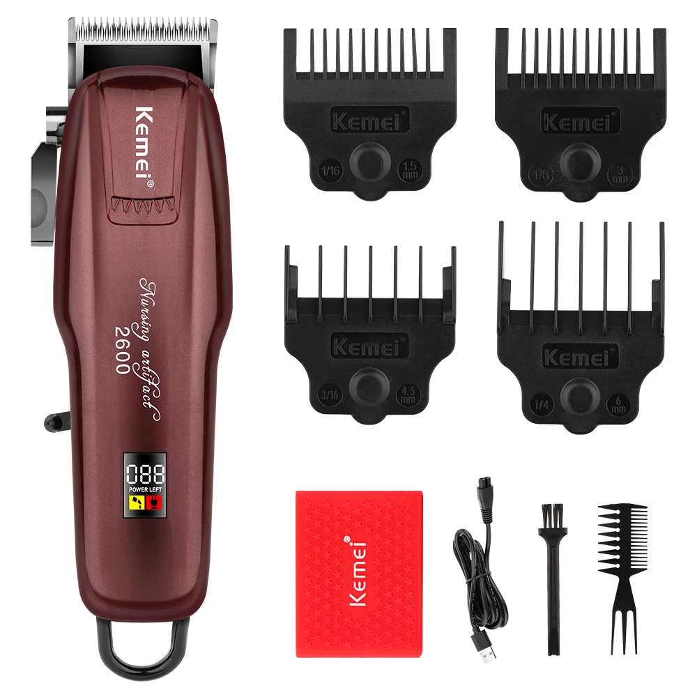kemei-pg2600-barber-shop-professional-clipper-stainless-steel-blade-wet-dry-use-powerful-motor-clean-shave-led-digital-display