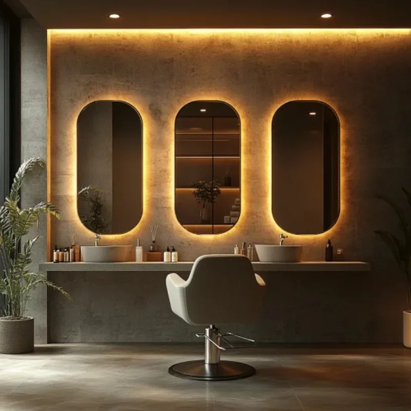 

Wall-Mounted Anti-Fog Smart Bathroom Mirror with LED Light for Makeup LED Hair Mirrors for Use