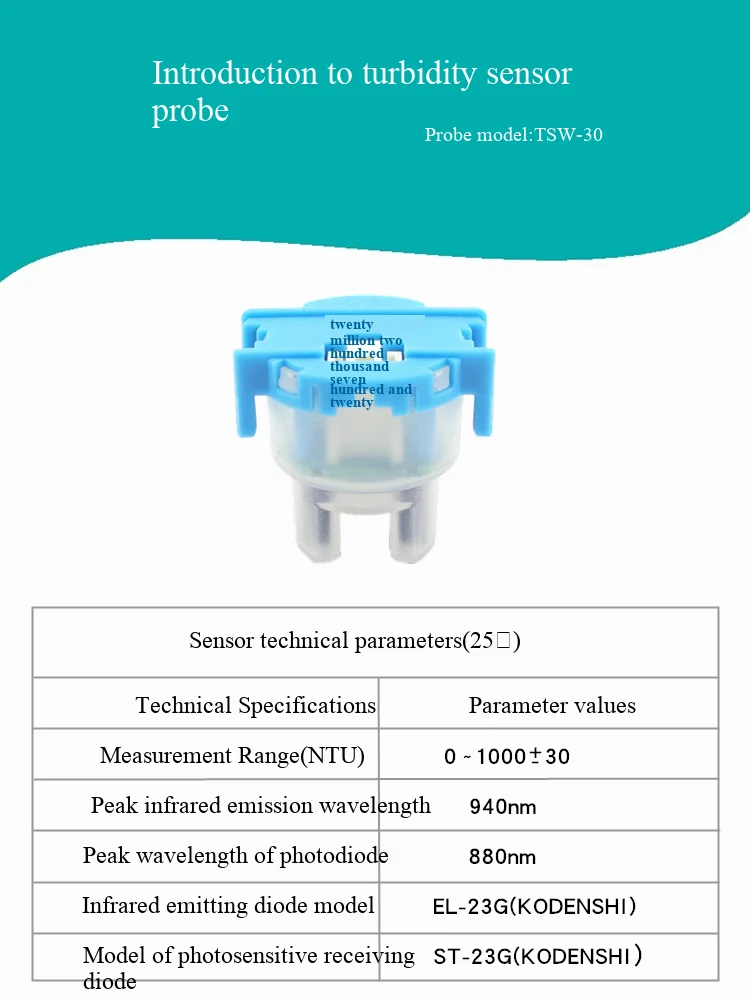 Trübungssensormodul, Wassertrübung, Abwasserqualitäts-Detektionsmodul, Flüssigkeitstrübungsmessmodul – Detail 5