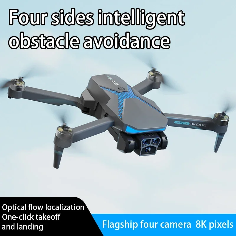 GEETHA-Dron AE7 Triple HD EIS, cámara antivibración, 360 °, evitación de obstáculos, Wifi, plegable, flujo óptico, sin escobillas, FPV