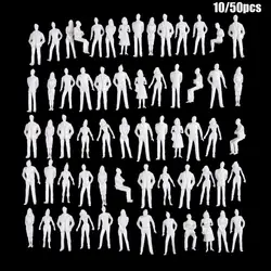 50/10PCS 1:100/150/200 Model Miniature White Figures Architectural Model Human Scale Model ABS People Dollhouse Decorations