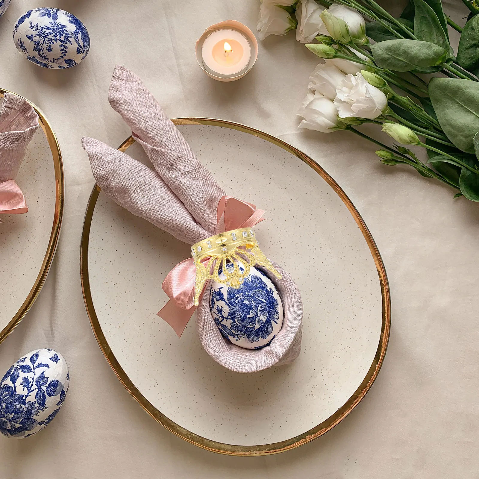 

6pcs Metal Napkin Rings Crown Design Wedding Banquet Hotel Restaurant Napkin Holder European Style Serviette Buckle Reusable