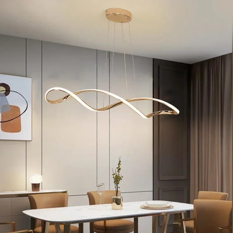 Lámpara Led de lujo para mesa de comedor, candelabro nórdico de diseño artístico para cocina y restaurante, luminaria moderna con Control remoto y Alexa