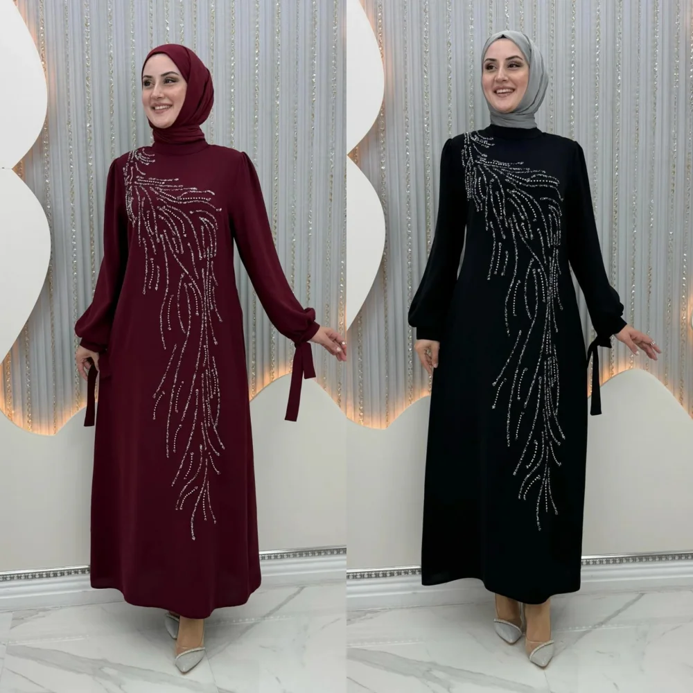 

Customized Jersey Sequined High Collar A-line Midi Dresses Bespoke Occasion Classic Retro Sizes Available Evening فساتين الحفلات