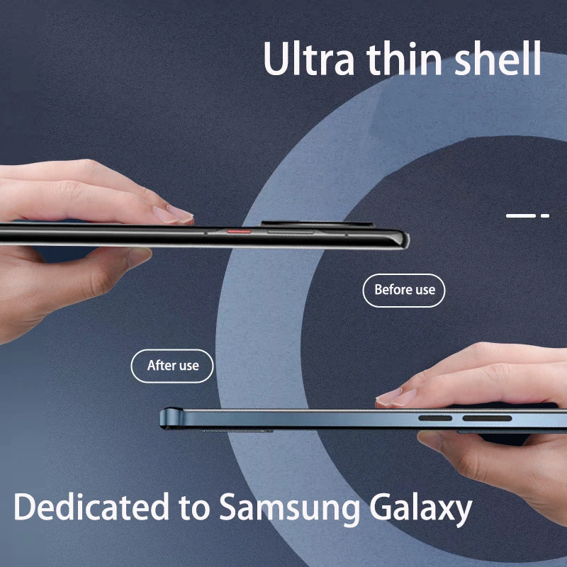 Caixa magnética de metal para Samsung Galaxy, carregamento sem fio, capa de proteção ultrafina, S23, S21, S22, S24 Ultra, Titanium Alloy, novo