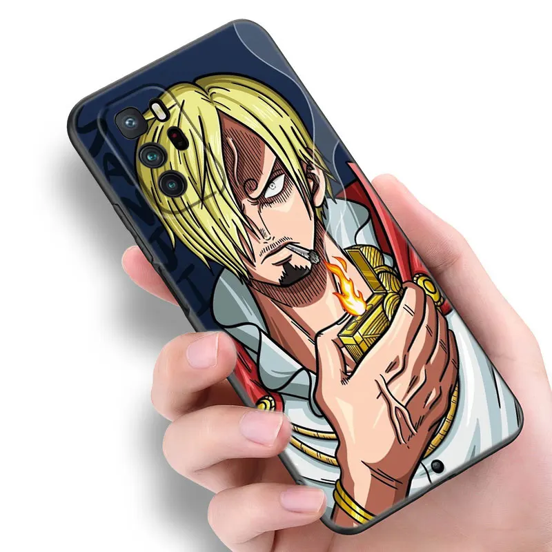 Anime One Piece Sanji Black Silicone Phone Case For Xiaomi Redmi Note 9 10 11 11S 11T 12 13 Pro 5G Plus 9S 10S 12S