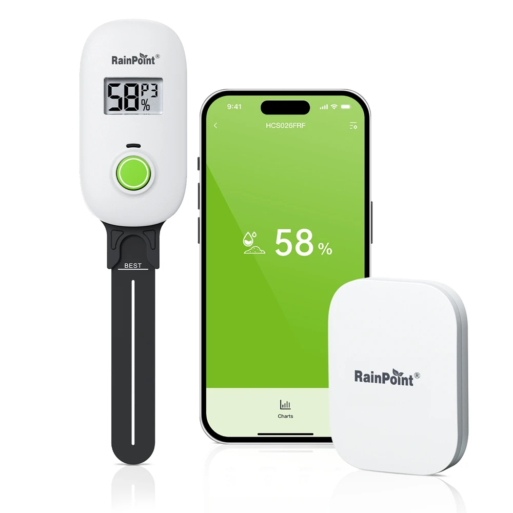 RAINPOINT Wifi Smart Digital Plant Moisture Meter Wireless Leave-in Soil Hygrometer Precision Sensor Real-time Humidity Monitor