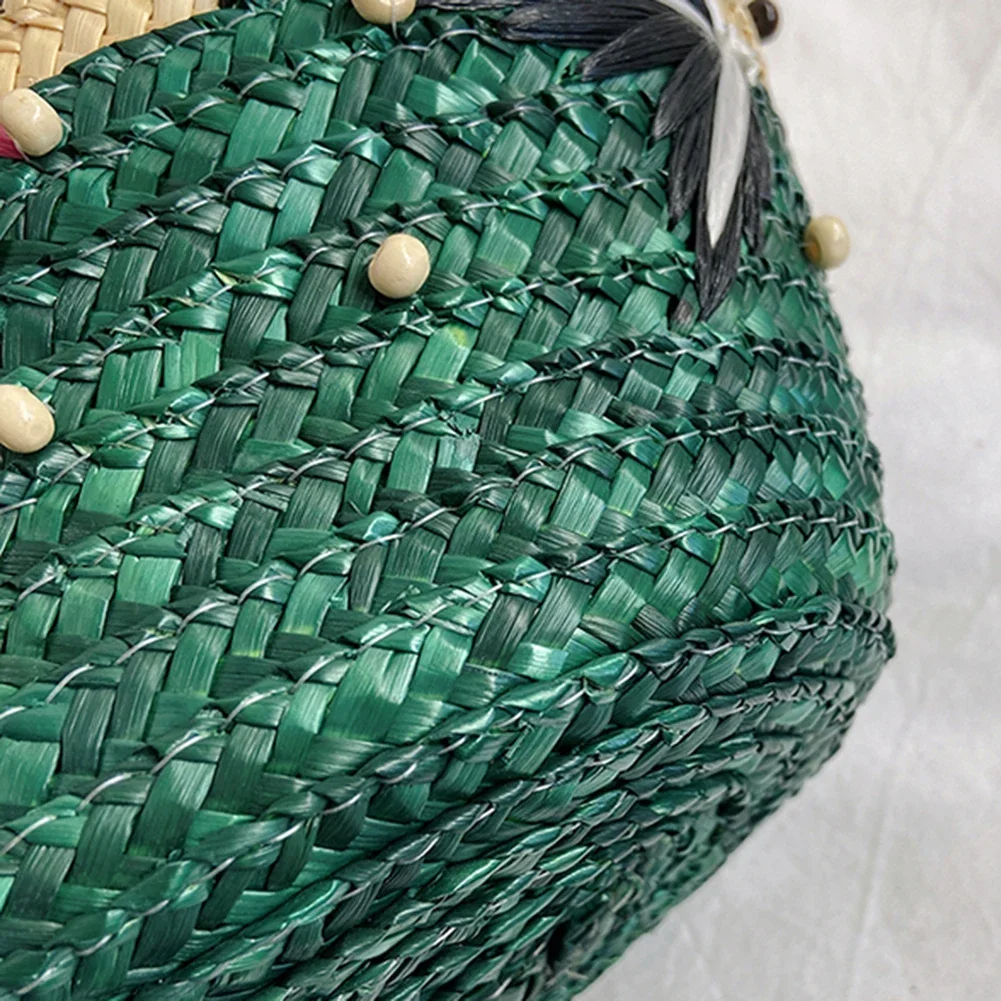 Starfish Hand-Woven Bag Hand-embroidered Beaded Bohemian Straw Bag Summer Fashion Casual Simple Elegant for Travel Vacation