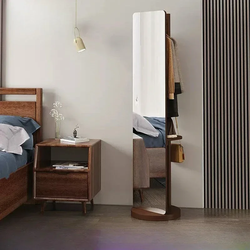 Solid Wood Mirror for Bedroom Sturdy Construction Smooth Surface Reinforced Frame Non-Slip Feet Scratch Resistant Easy to Use