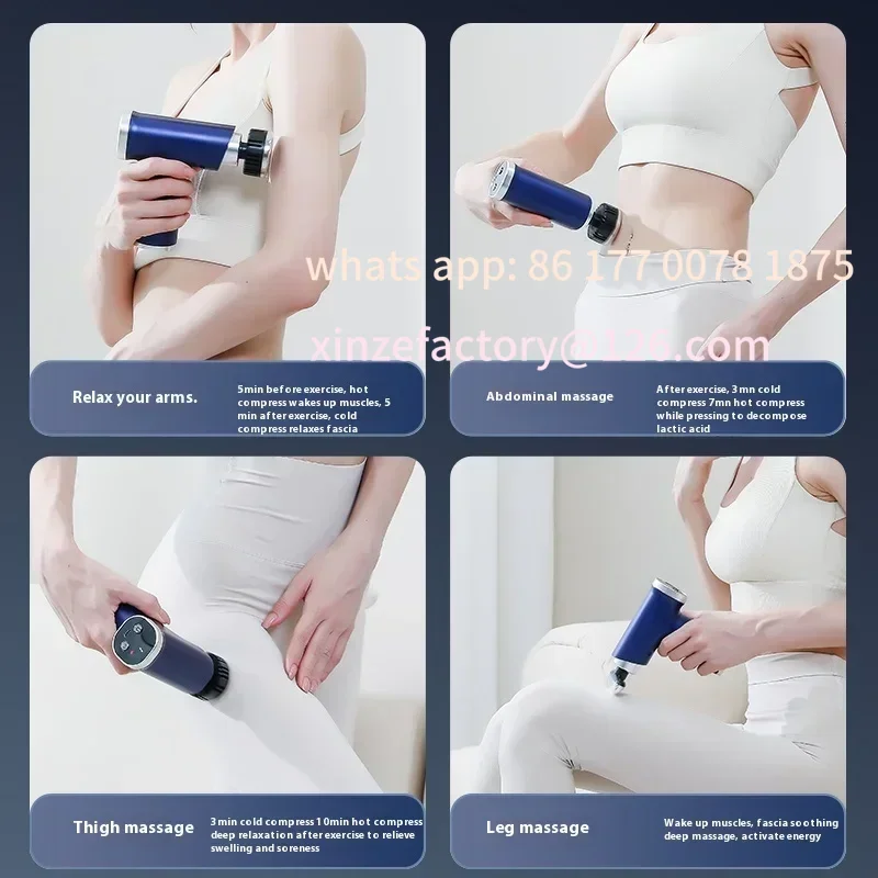Customizable Electric Massage Gun with Heat & Cold Head Pocket-Sized Deep Tissue Fascia Gun Portable Percussion Small&Quiet view 4