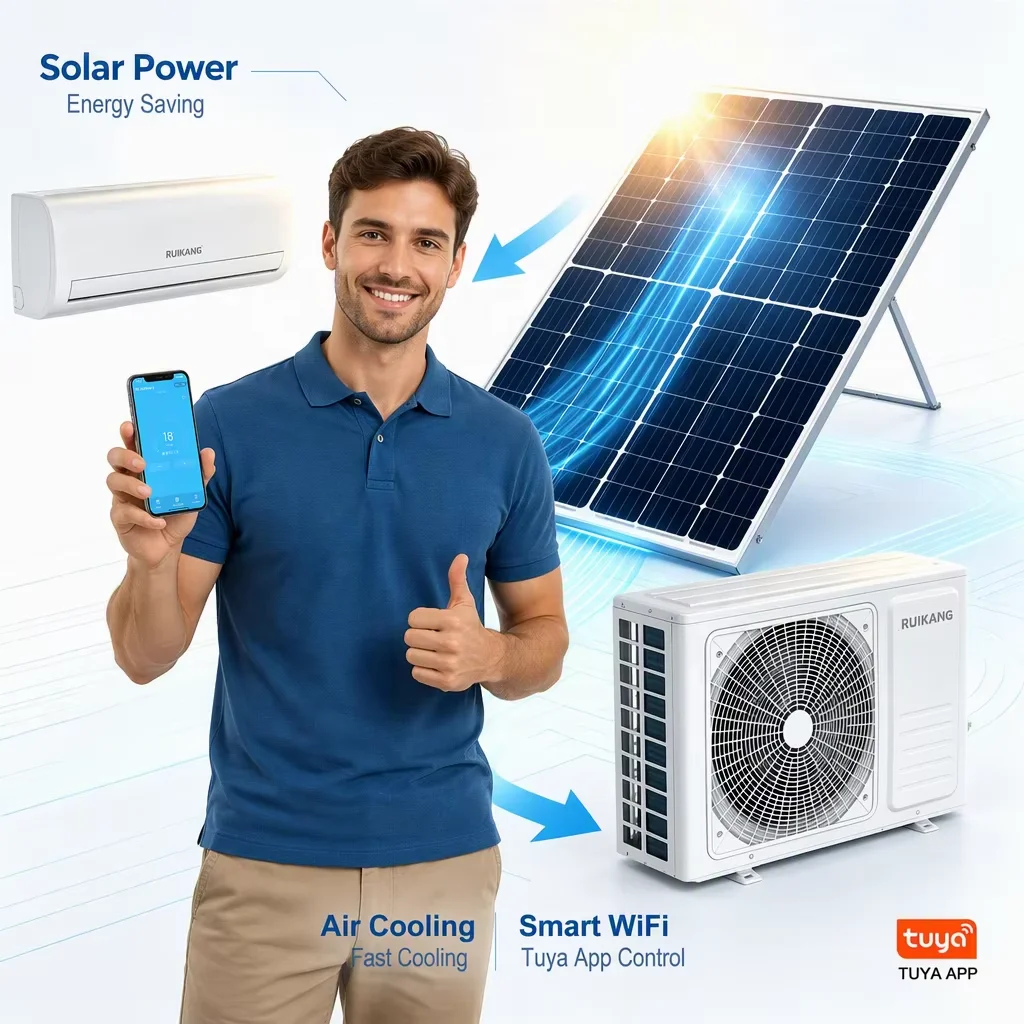 Smart Solar Air Conditioner Tuya WiFi Smart Control Solar Energy Power Supply High EER Energy Saving Wall Mount Aircon Machine