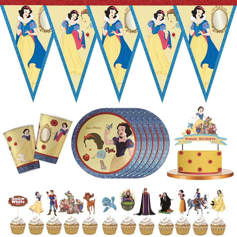 Snow White Theme Frozen Happy Birthday Banner Baby Shower Birthday Party Decorations Happy Princess Birthday Bunting Garland