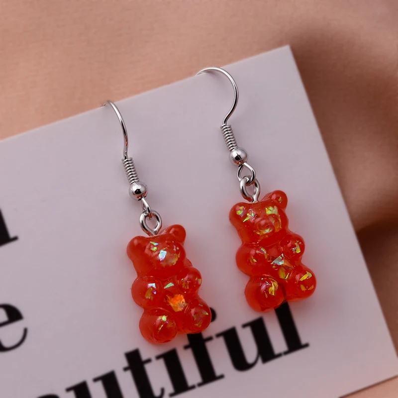 Nette Bunte Tier Gummibärchen Ohrringe Cartoon Design Weibliche Ohr Haken Baumelt Ohrringe Frauen Mädchen Party Geburtstag Schmuck Geschenk – Detail 7