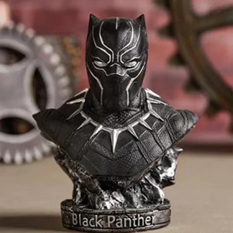 Busto de héroe de Marvel, Pantera Negra, estatua de resina, modelo de colección de acción, figura de Anime, decoración del hogar, escultura artística, artesanías, regalos de cumpleaños