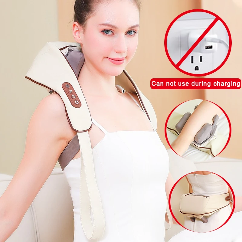 8D Neck and Shoulder Massager Electric Air Compress Kneading Multifunctional Back Massager Massaging Multiple Parts of the Body