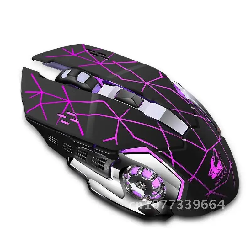 

Wireless Ergonomic Rechargeable X8 Silent LED Backlit USB Optical Gaming Mouse Computer Accessories Laptop Desktop PC Silent