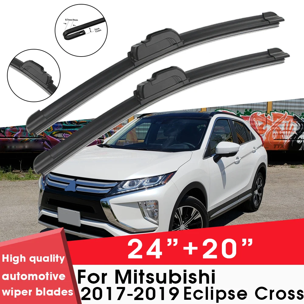 

Car Wiper Blade Blades For Mitsubishi Eclipse Cross 2017-2019 24"+20" Windshield Windscreen Clean Naturl Rubber Cars Wipers