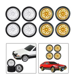 4Pcs RC Drift Tyre Wear Resistance Wheel Rim and Tires Set for 1/18 RC Drift Rally Car Accessory Repalces Spare Parts