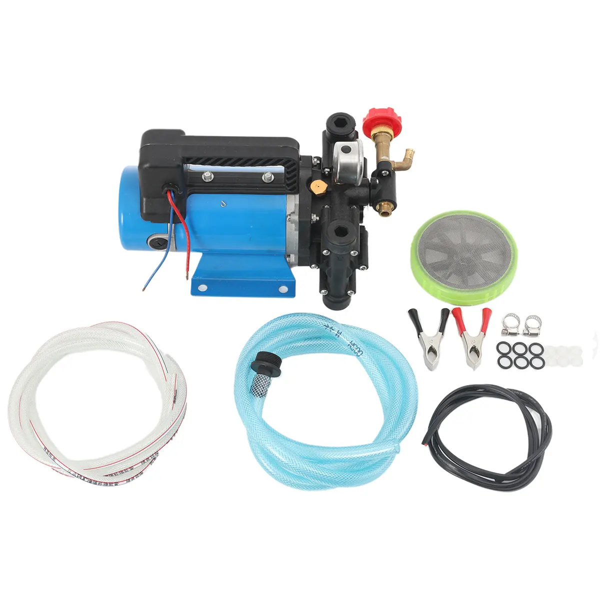 Landwirtschaftliche elektrische Hochdruckpumpe, 24 V, 16 l/min, Doppelzylinder-Kolbenpumpe, Sprühen, Bewässerung, Autowaschanlage, Pestizidsprüher – Detail 20