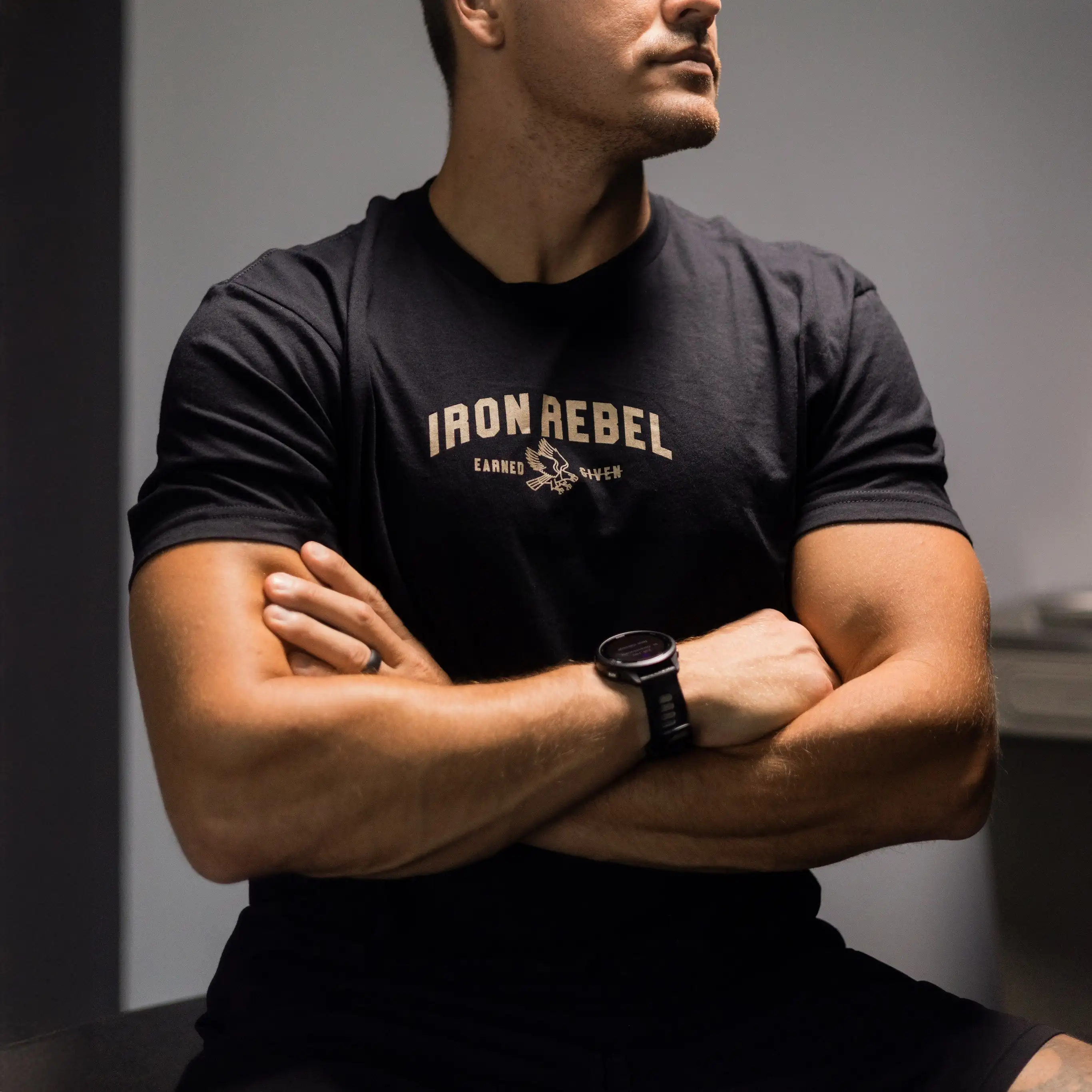 Eagle Tee (Black) Premium Fitted Gym T-Shirt _ Perfect for Bodybuilders & Powerlifters