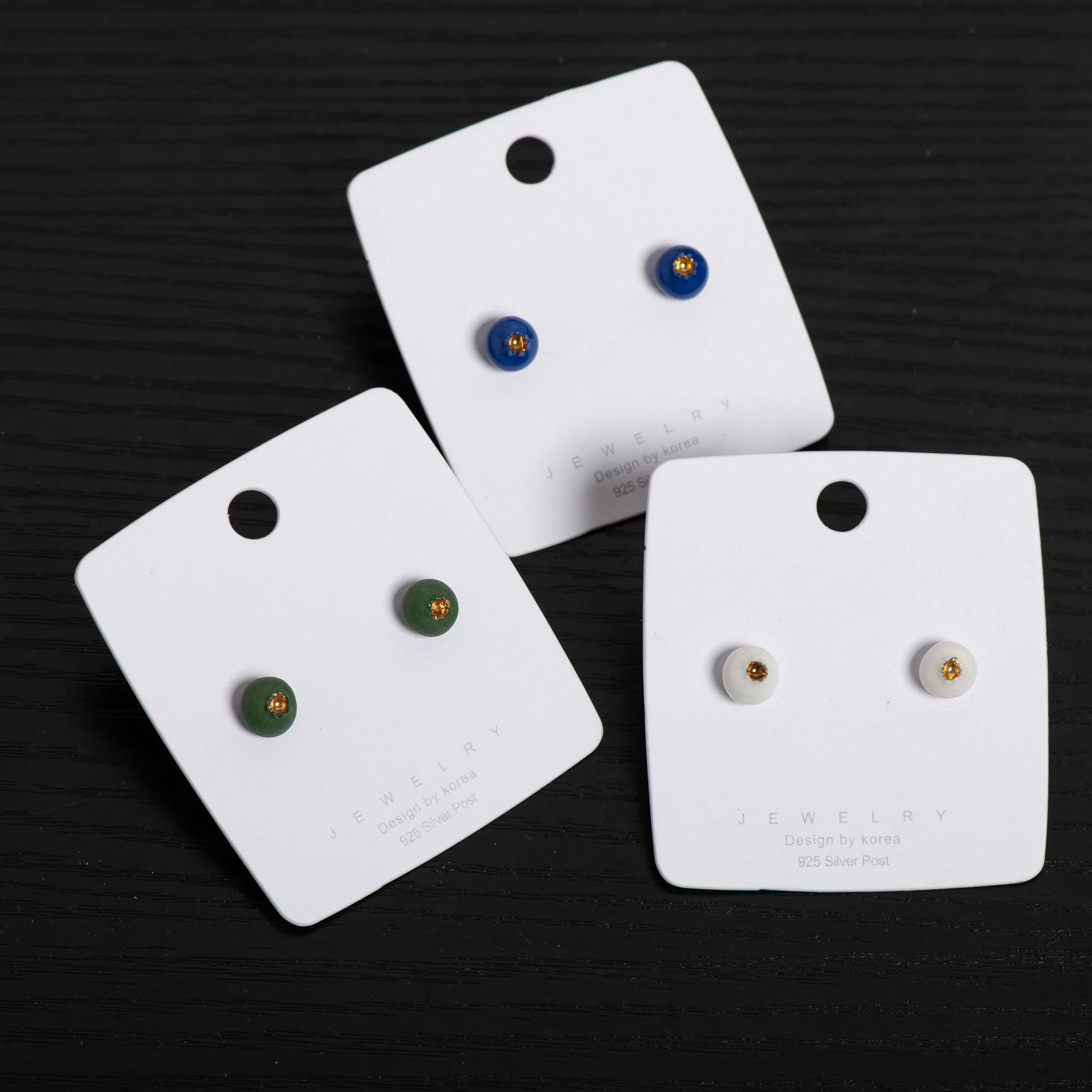 Handmade Edged Round Ceramic Stud Earrings for Women Elegant Minimalist Jewelry 1 Pair S00125