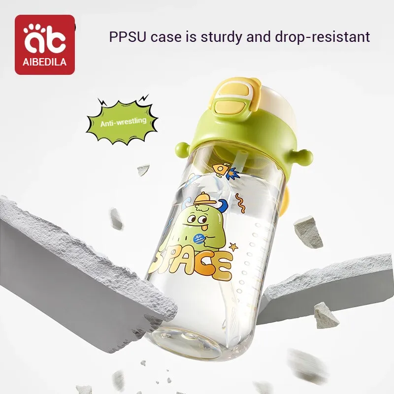 AIBEDILA Children's water cup PPSU baby drinking water direct drinking straw cup summer kindergarten special outing kettle view 5