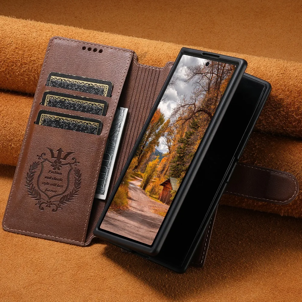 Magnetic Flip 2 in 1 Detachable Phone Cover for Samsung Galaxy S26 S25 S24 S23 S22 Ultra with Built-in Wallet Card Slots