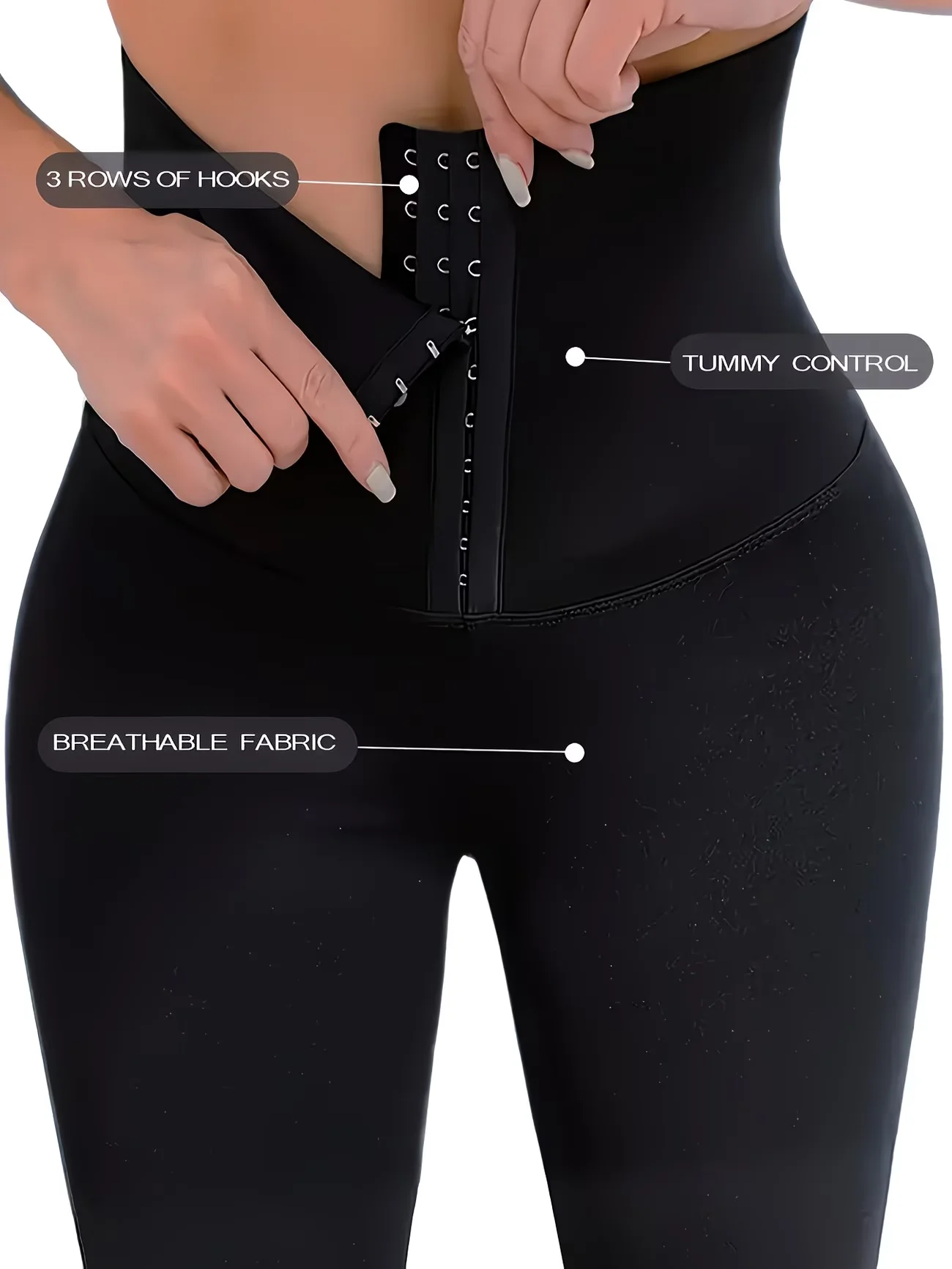 Damen High-Waist Shaping Leggings mit Bauchkontrolle und Po-Lifting-Effekt, Dehnbare Yoga-Hose für Training und Sport, Schlankheitsfördernde Bauchweg-Hose in Übergrößen – Detail 4