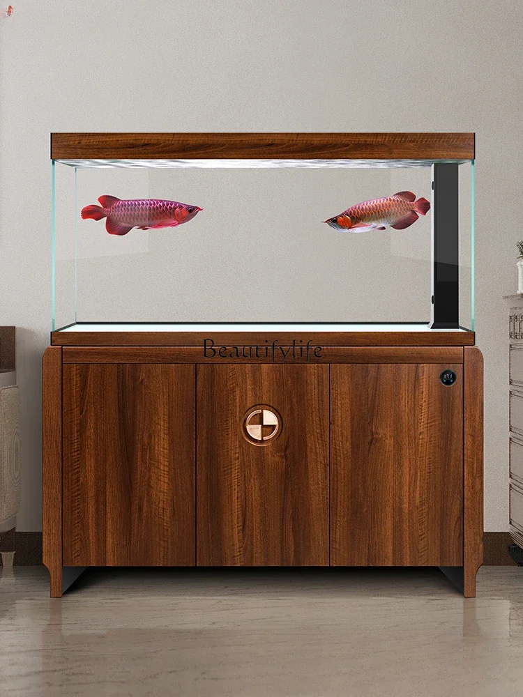 Large Screen Living Room Super White Glass Fish Globe Change Water Bottom Filter Cylinder 2024 New