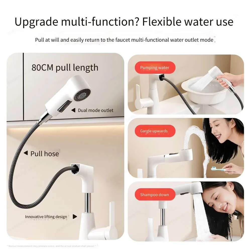 White Washbasin, Faucet, Bathroom, Sink Surface, Washbasin, Bathroom Cabinet, Pull-Out Type, Hot and Cold Two-In-One