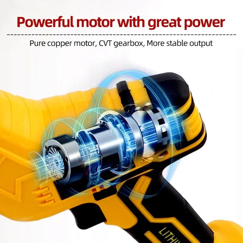 Cordless Reciprocating Saw For Dewalt 18V 20V Battery Electric Cutting Saber Saw Wood Metal Pipe Cutting Power Tools（No Battery）