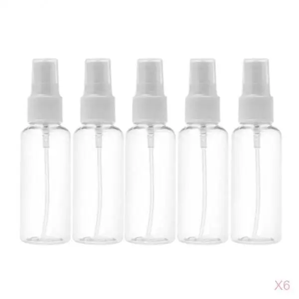 Transparent Fine Mist Refillable Empty Atomizer 50ml Plastic Spray Bottle Set for Perfumes Makeup Fixing Spray