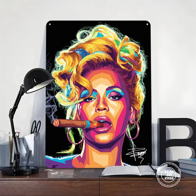 Beyonce Metal Poster Customized Wall Art Retro Vintage Metal Tin Signs for Custom Plate Bar Accessories Home and Decoration Room