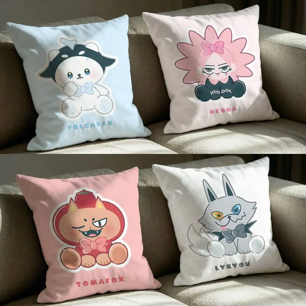 G-GMMTV Mascots Serise P-Polcasan  Square Sofa Pillow Cover Solid Color Living Room Home Decor Cushion Case