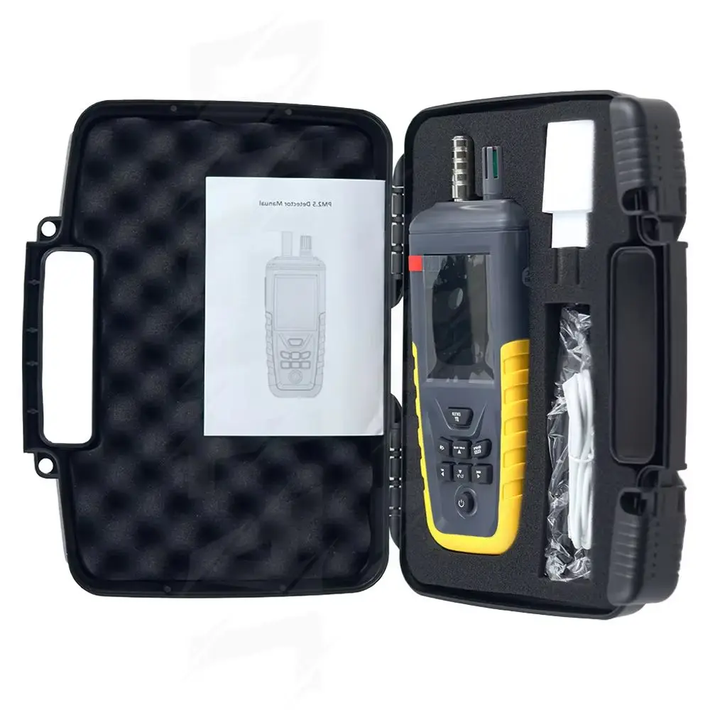 Air Quality Dust Particle Counter High Sensitivity PM0.3/2.5/10 um Detector Data Transfer/Storge Pollution Monitor (TC-8100)