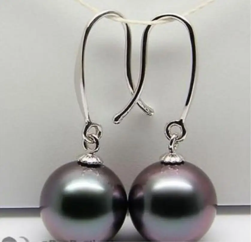 

Fashion jewelry charming 10-11mm south sea black red pearl earring 925s