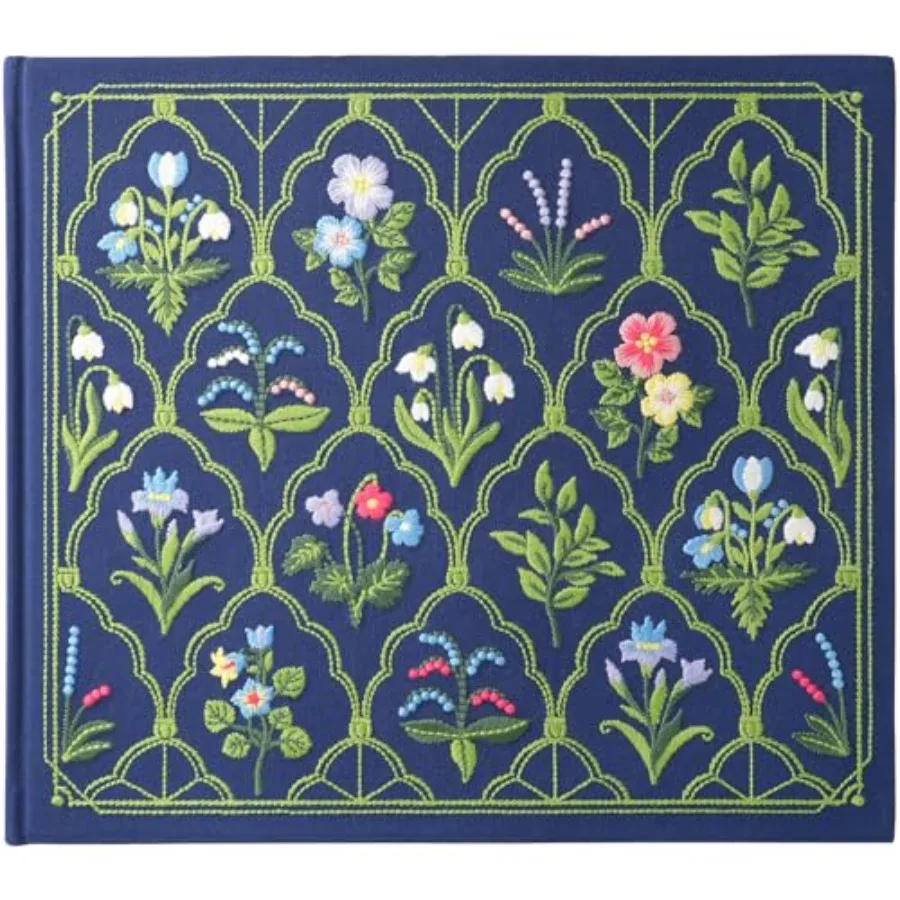 

Luxury Embroidered Sketchbook for women 180gsm Premium Heavy Paper 92 Blank Pages Keepsake Sketch Book with Floral Embroidery 1