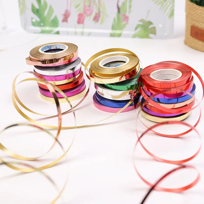 10pcs  Multicolored Balloon Ribbon Birthday Wedding Accessorie Laser  Chain Satin Ribbons Crafts  Party Supplies Decoration