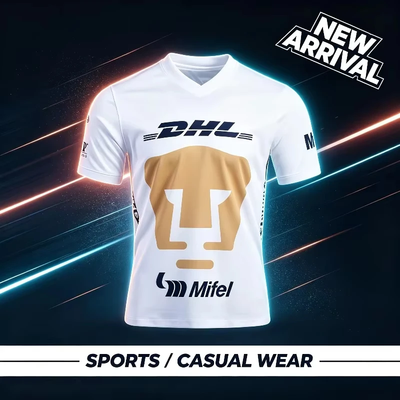 21-22 Los Pumas-Style Soccer Jersey Adults Kids 3D Big Leopard Head Print Mexico Pumas Football Shirt Short Sleeve Sport Fan Tee